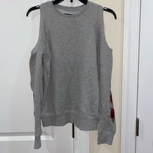 Used gray blouse, shoulder cut outs